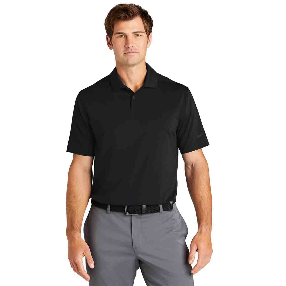 Nike Dri-Fit Vapor Polo In Black, Front View