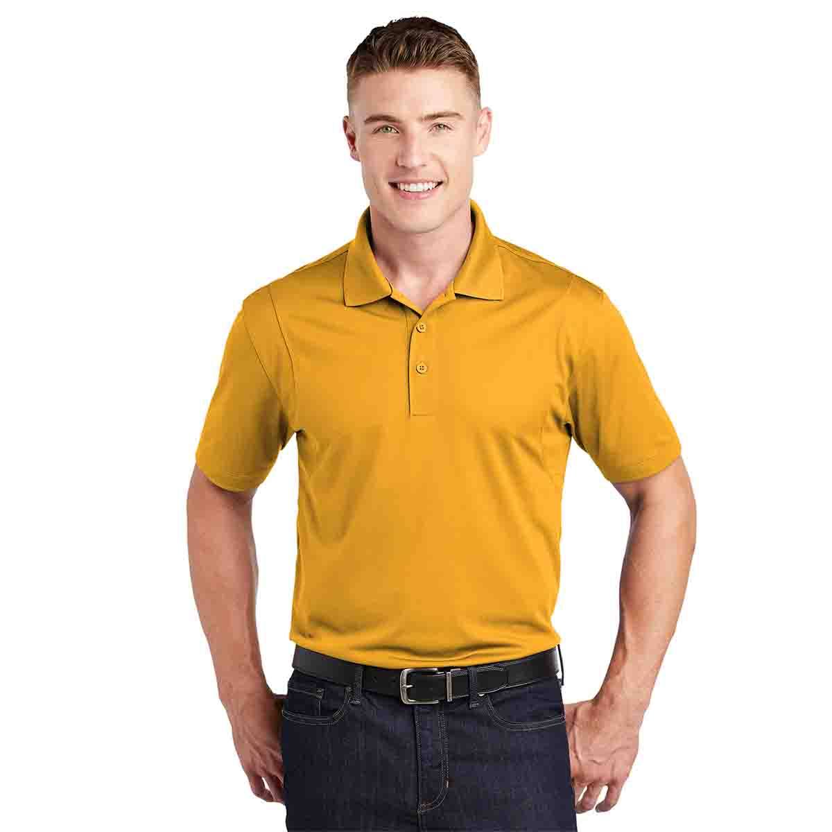 Sport-Tek Micropique Sport-Wick Polo Gold Front