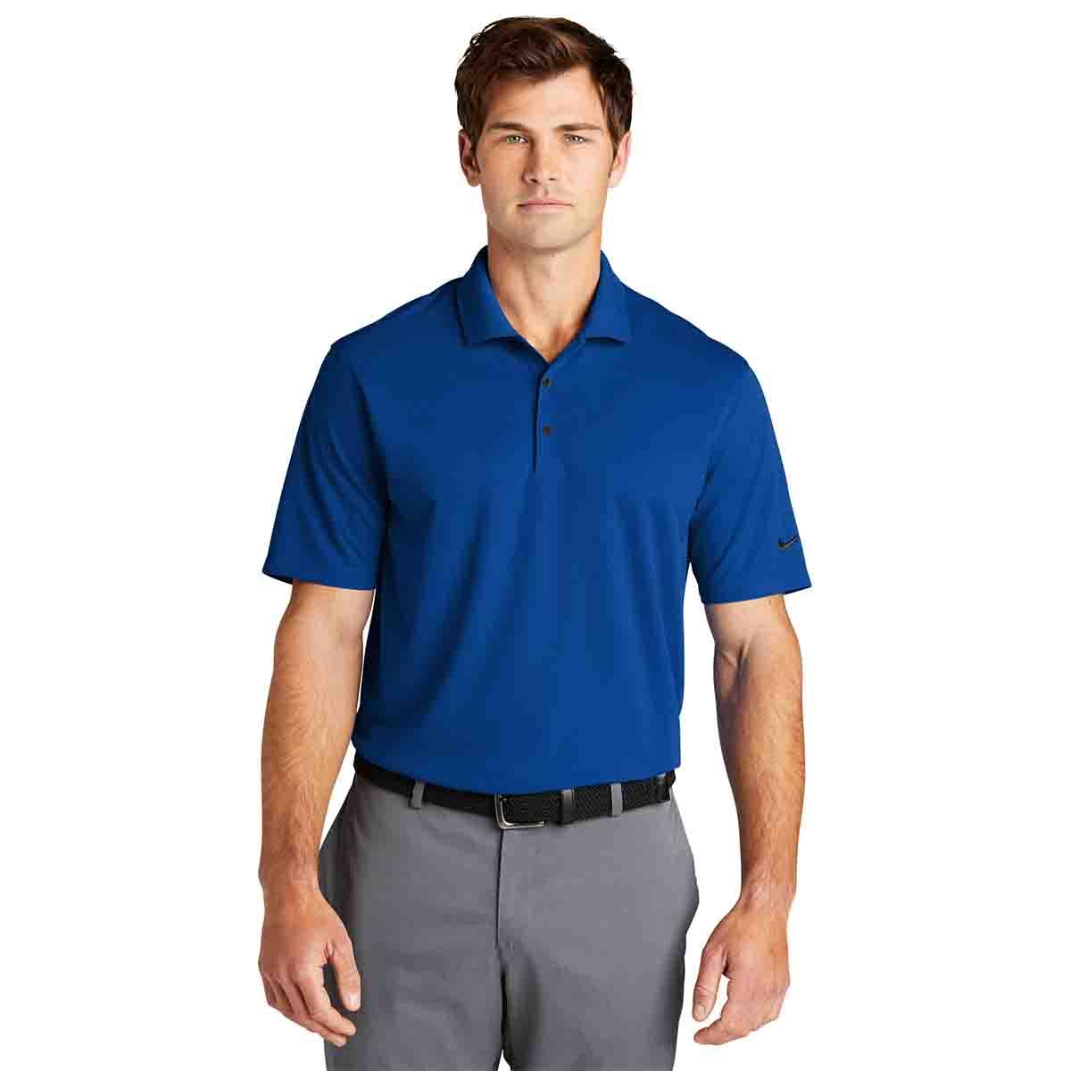 Nike Dri-Fit Micro Pique 2.0 Polo Gym Blue Front