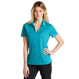 Nike Women's Dri-Fit Micro Pique 2.0 Polo In Tidal Blue, Front View