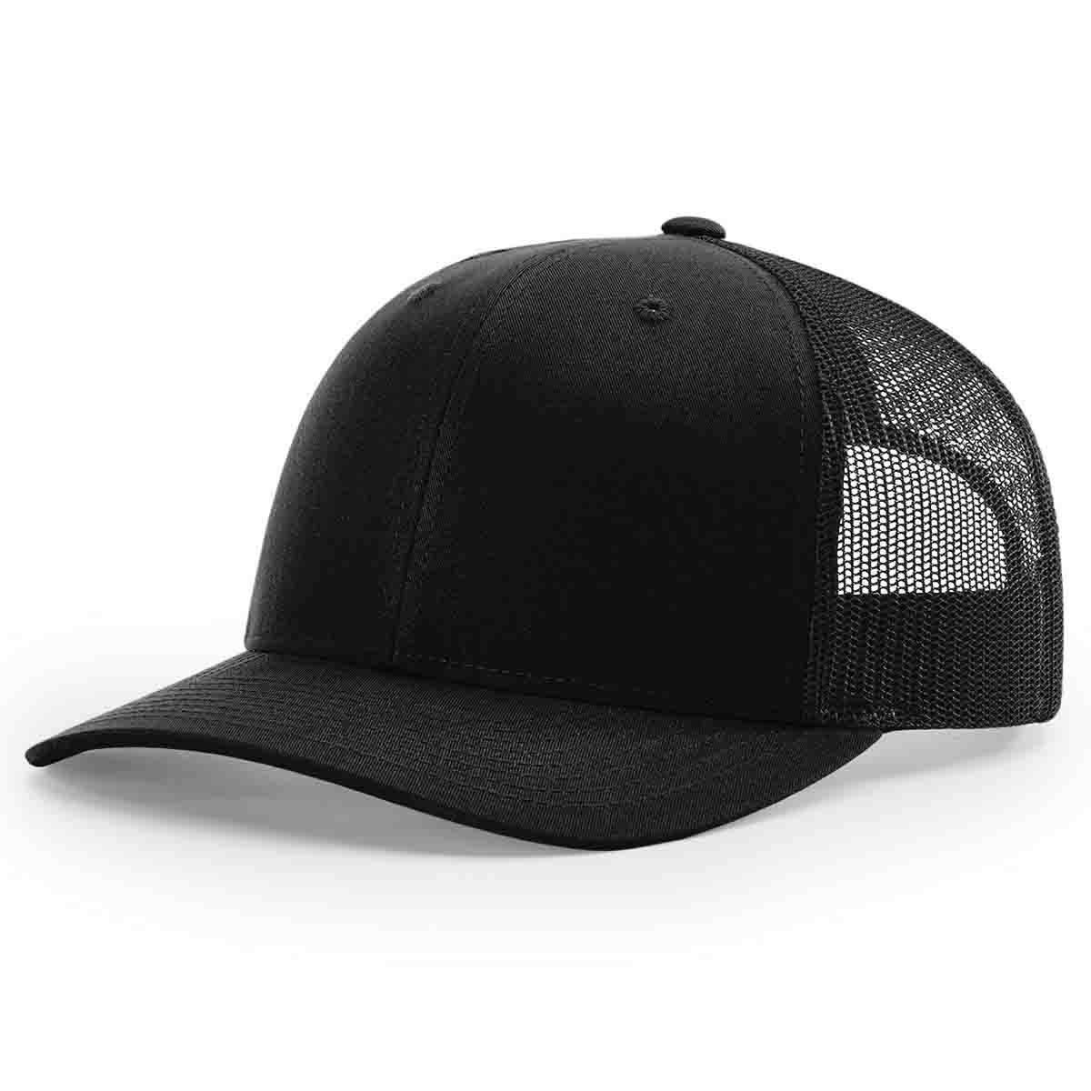 Richardson Trucker Cap 112 In Black, Front View