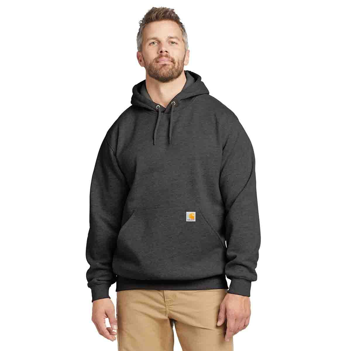 Carhartt Midweight Hooded Sweatshirt In Carbon Heather, Front View