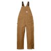 Carhartt Firm Duck Insulated Bib Overalls In Carhartt Brown, Flat View