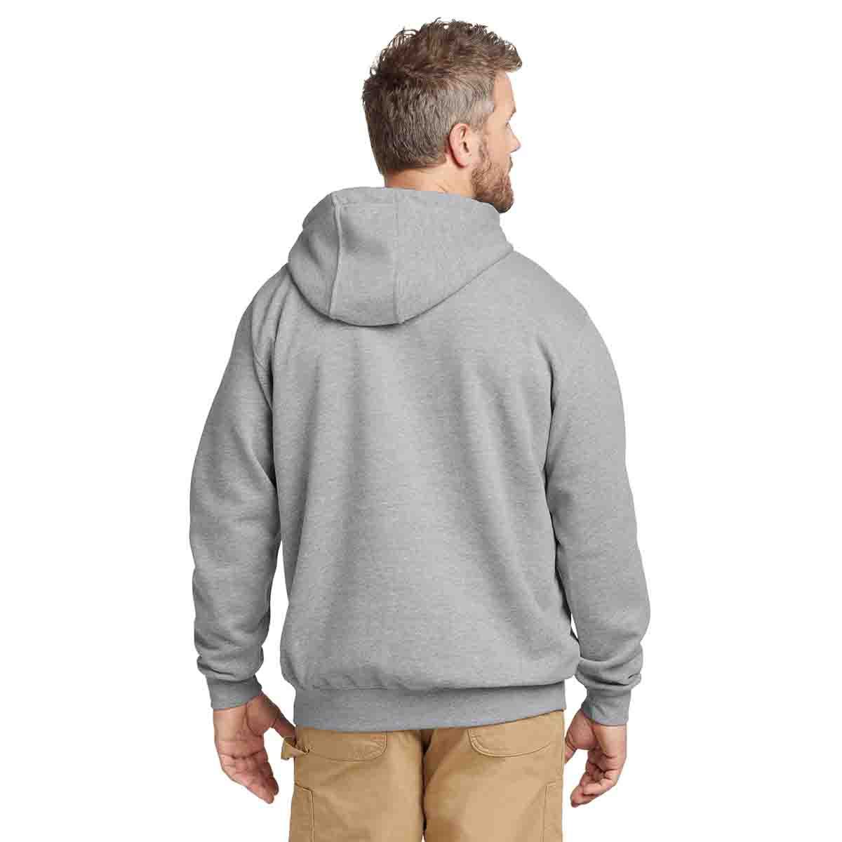 Carhartt Midweight Hooded Sweatshirt In Heather Grey, Back View