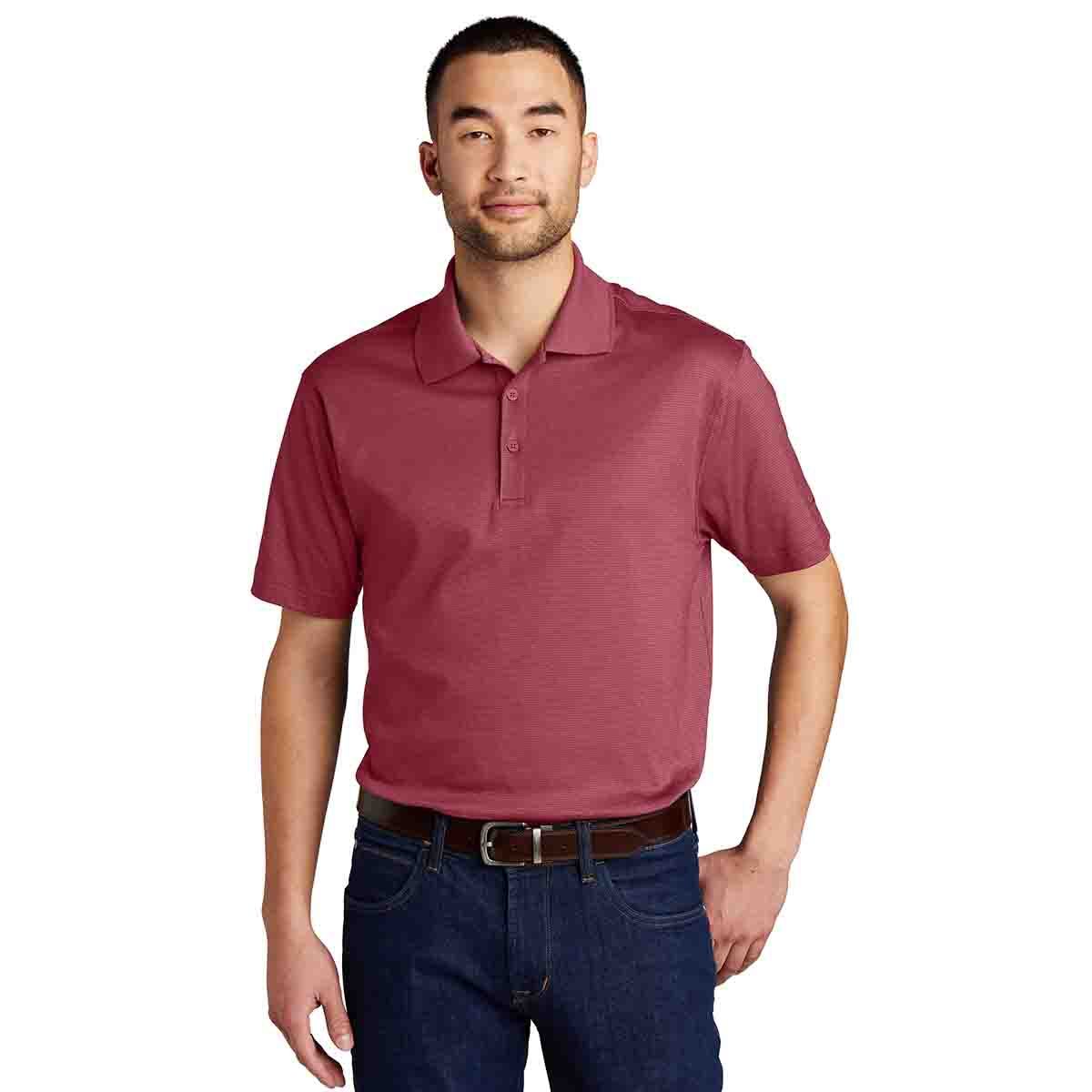 Eddie Bauer Performance Polo In Red Rhubarb, Front View