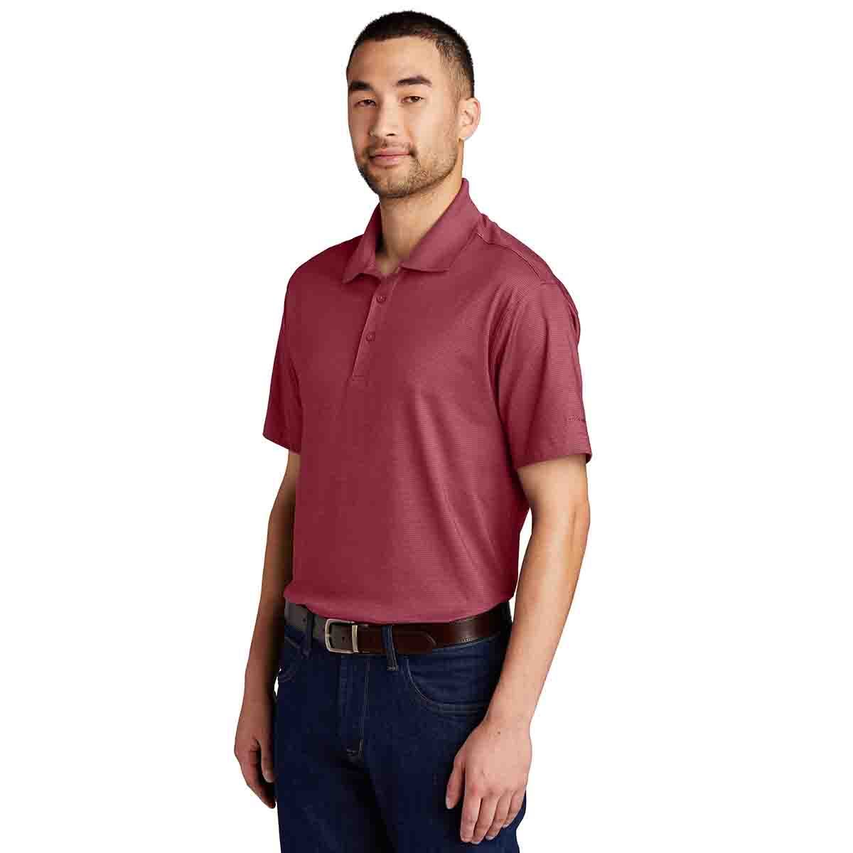 Eddie Bauer Performance Polo In Red Rhubarb, Side View