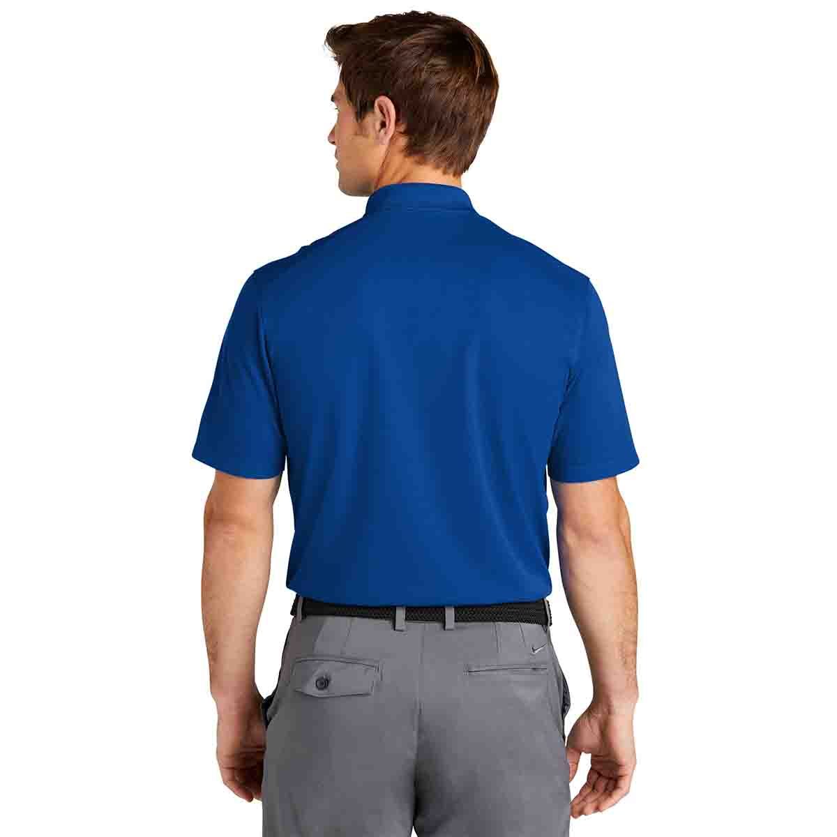 Nike Dri-Fit Micro Pique 2.0 Polo In Gym Blue, Back View