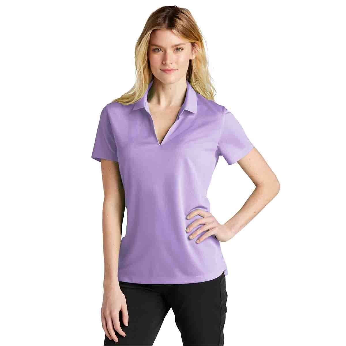 Nike Women's Dri-Fit Micro Pique 2.0 Polo In Urban Lilac, Front View