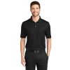 Port Authority Performance Fine Jacquard Polo In Black, Front View