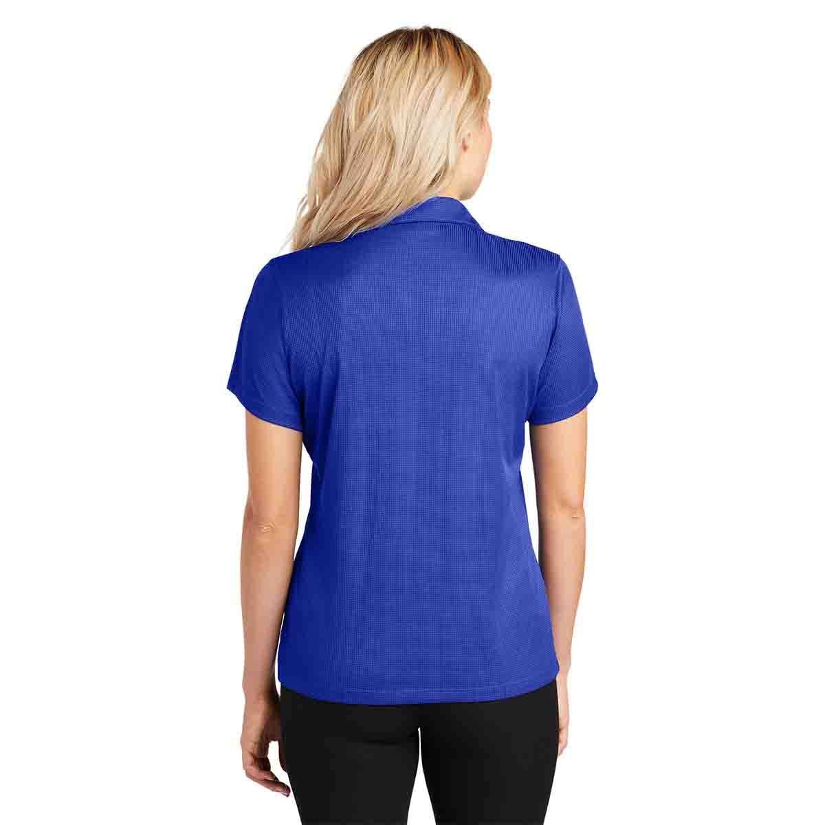 Port Authority Women's Performance Fine Jacquard Polo In Hyper Blue, Back View