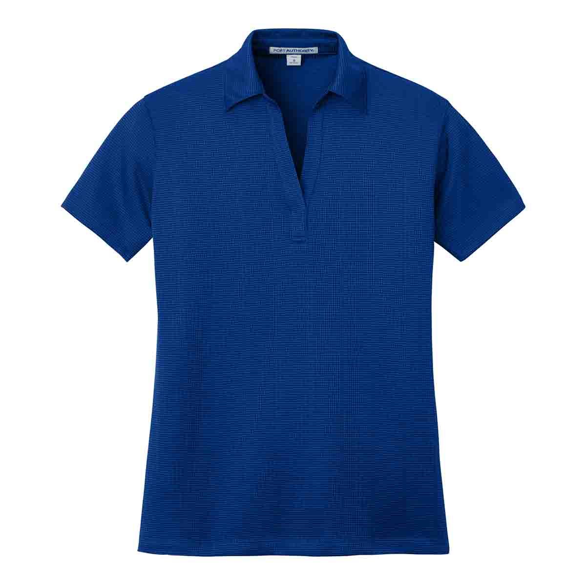 Port Authority Women's Performance Fine Jacquard Polo In Hyper Blue, Flat View