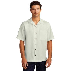 Port Authority Easy Care Camp Shirt In Ivory, Front View