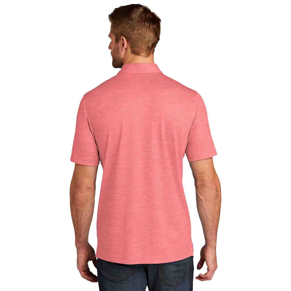 TravisMathew Oceanside Heather Polo In Cardinal Heather, Back View