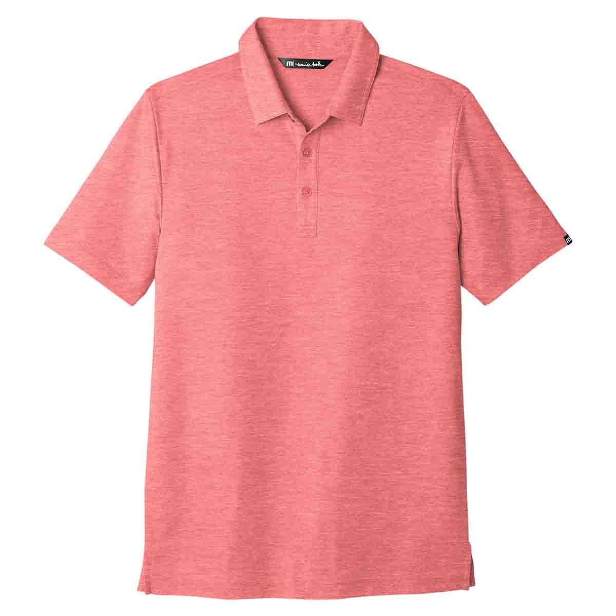 TravisMathew Oceanside Heather Polo In Cardinal Heather, Flat View