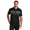 TravisMathew Coastal Chest Stripe Polo In Black Stripe, Front View